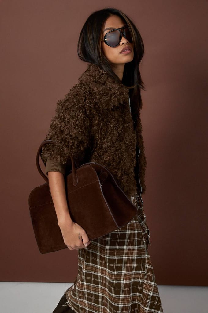boohoo Dames Bomberjack met pluizig bont | Brown | Maat: 8
