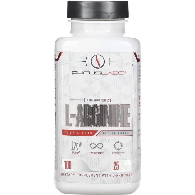Purus Labs, foundation series, L-arginine, 100 plantaardige capsules