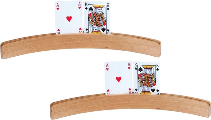 Engelhart Speelkaarthouder - 2x - 50 cm - hout - kaarten standaard - houder voor speelkaarten