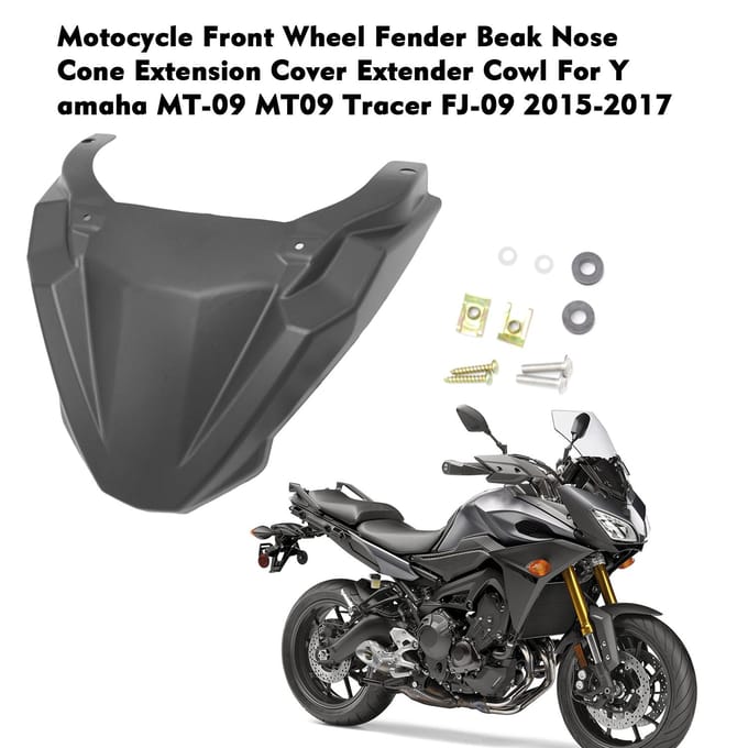Motocycle Voorwiel Spatbord Beak Neus Kegel Verlengstuk Kap Verlengstuk Vervanging voor Yamaha zwart