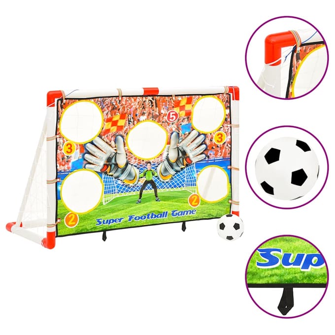 vidaXL - Voetbaldoelenset - met - doelmuur - 120x51x77,5 - cm