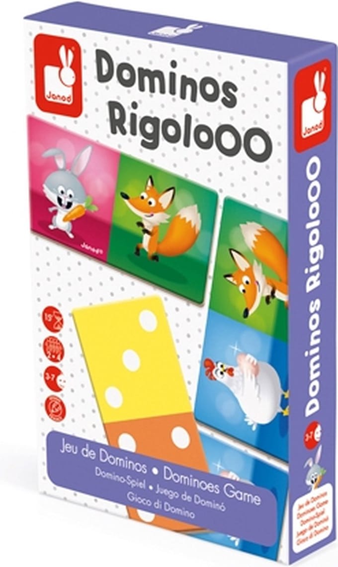 Janod - Spel - Domino Rigolooo