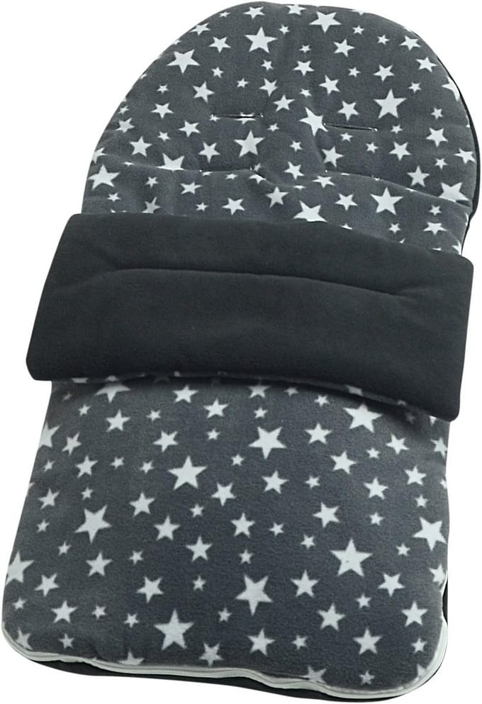 Warme Fleece Voetenzak voor Kinderwagen – Universeel Model – Grijs Ster