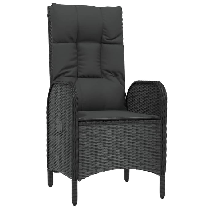 vidaXL - 7-delige - Tuinset - met - kussens - poly - rattan - zwart