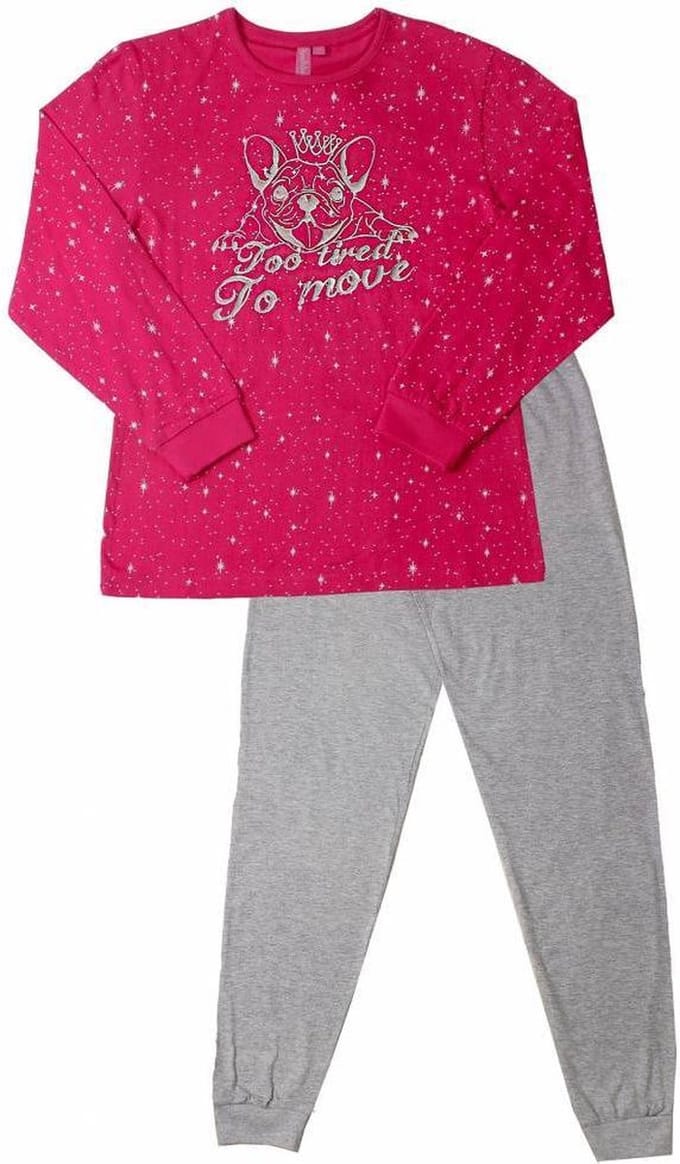 AnnaRebella Meisjes Pyjama - 100% Katoen - Rood - Maat 140
