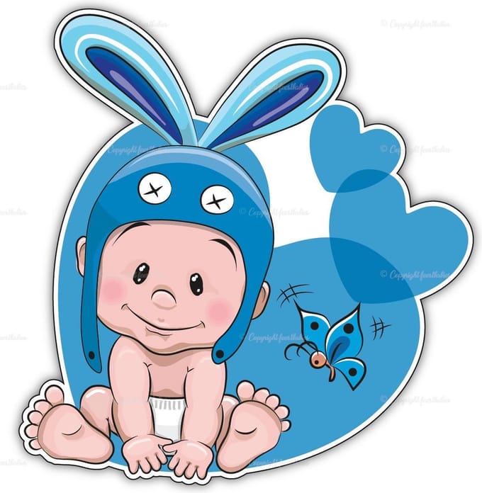 geboortebord baby jongetje konijnoor 60 cm