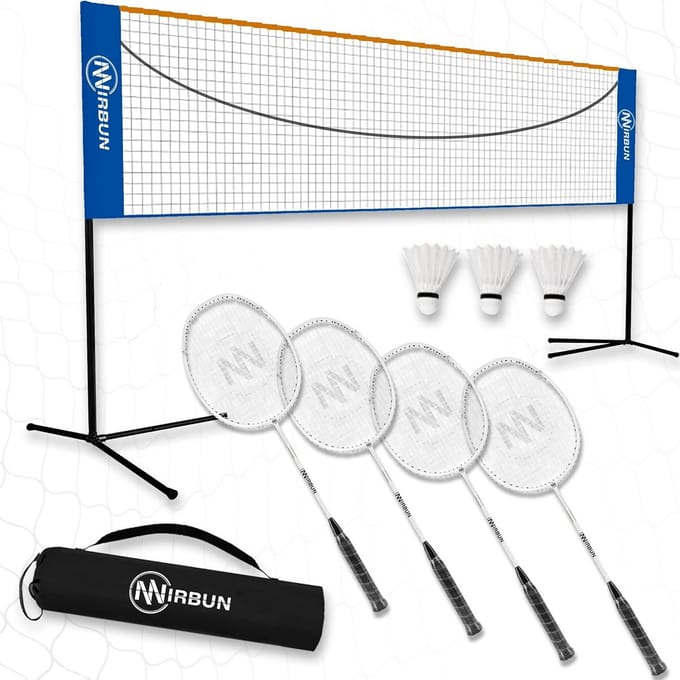 Complete Badmintonset met Net voor 4 Personen | Inclusief Rackets, Shuttles en Draagtas