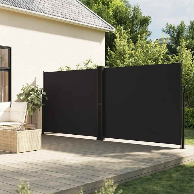 vidaXL - Windscherm - uittrekbaar - 180x600 - cm - zwart