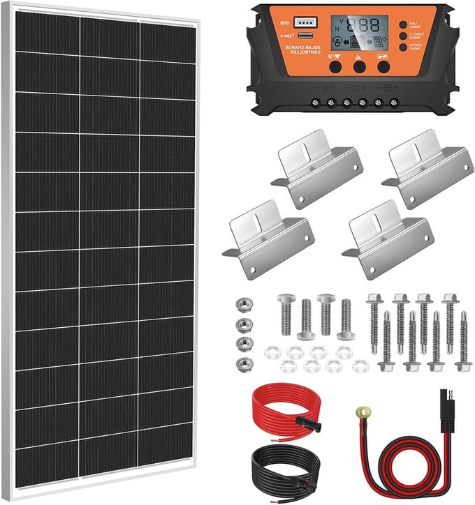 Zonnepaneel Kit - Zonne-energie systeem - Netonafhankelijk laden - Hoge cel efficiëntie - 200 Watt - Wit