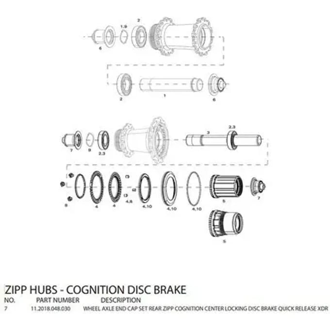 Asuiteinden achterwiel Zipp Cognition DB XDR (x2)