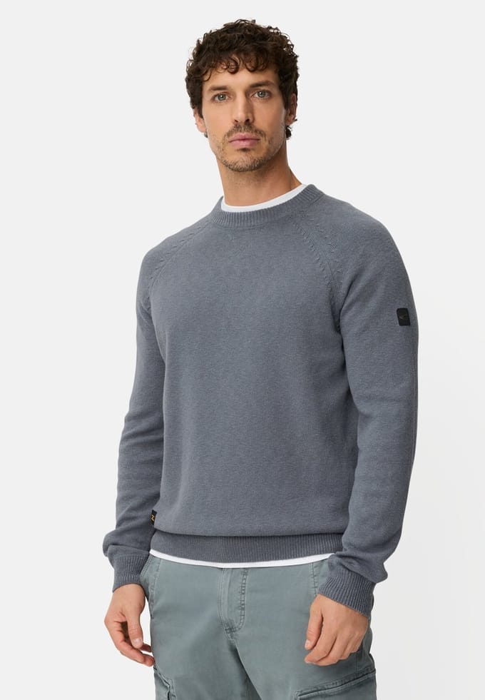 camel active Trui met ronde hals - Maat - Blauwmenswear-3XL