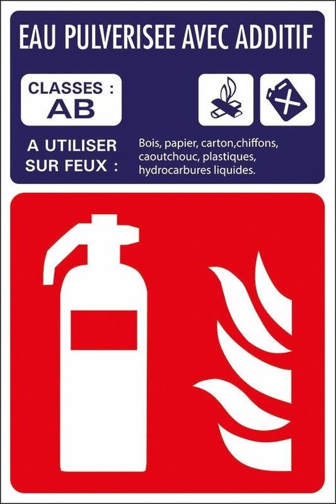 Pickup bord panneau 12x18 cm - Extincteur eau pulvérisé add