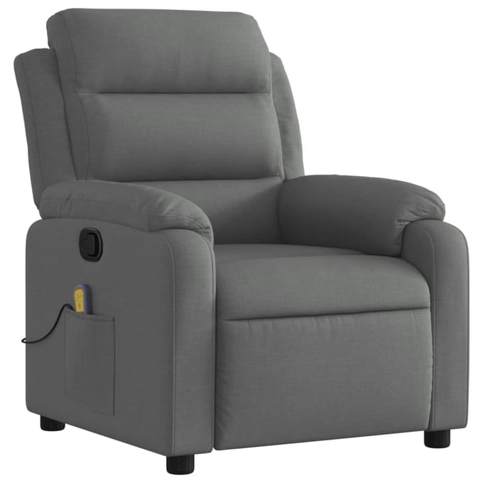 vidaXL - Massagestoel - in - donkergrijze - stof