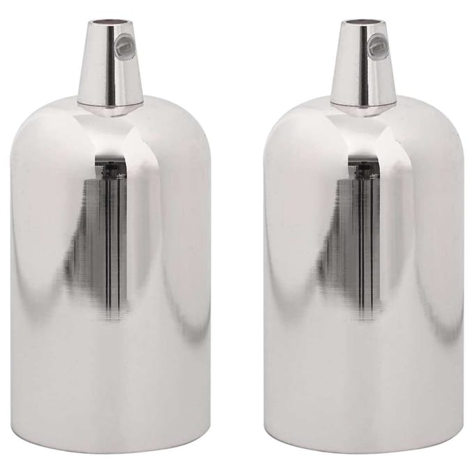 vidaXL Lamphouders 2 st nikkel satijn E27
