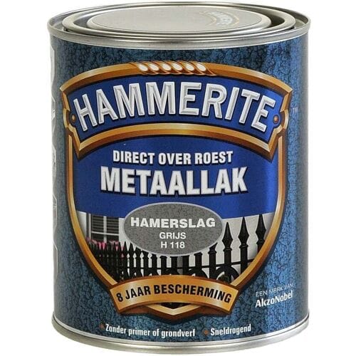 Hammerite Metaallak Direct over Roest Hamerslag - H118 Donkergrijs