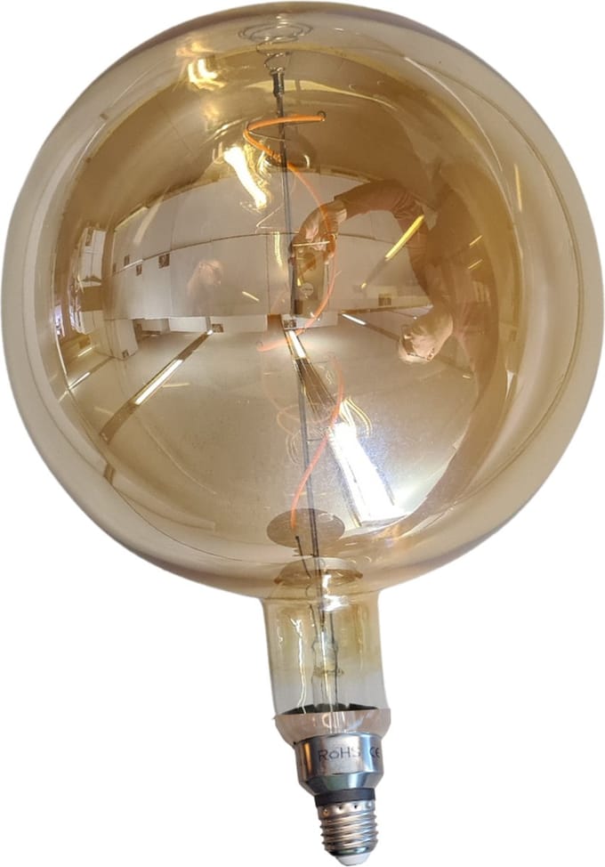 Lichtbron Filament Spiraal - E27 - Ø20 cm - Amber kleur - 4 watt - 1 stuks