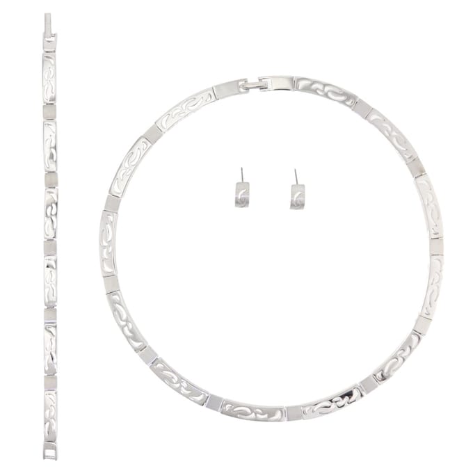 Behave – sieradenset – zilverkleurig – glans-mat – modern – geometrisch – stijlvol