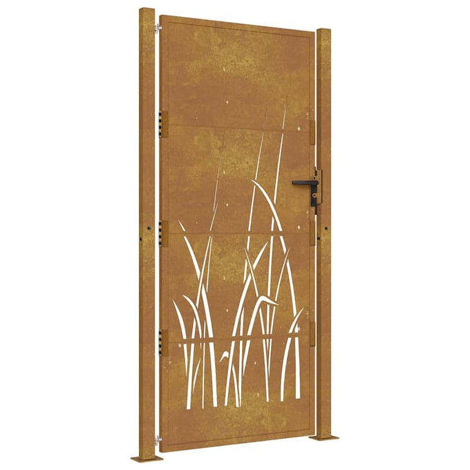 vidaXL - Poort - 100x175 - cm - grasontwerp - cortenstaal