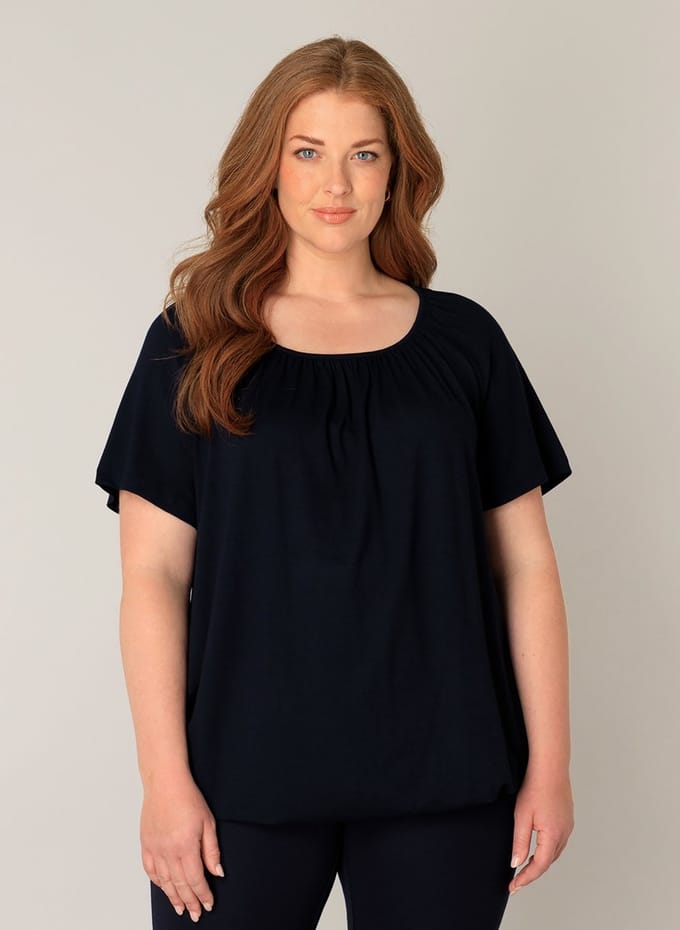 BASE LEVEL CURVY Yoni Jersey Shirt - Dark Blue - maat 1(48)