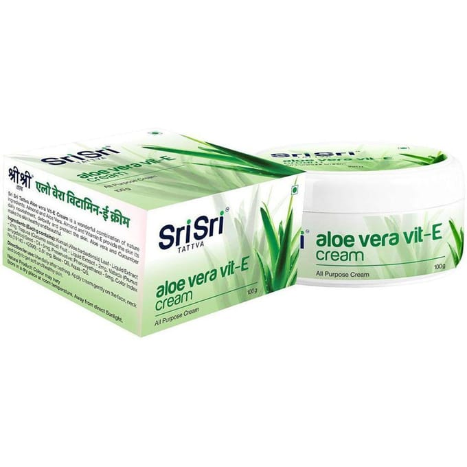 Aloe Vera Vit-E: crème pour la peau (100g), Aloe Vera Vitamine. E Crème Sri Sri Tattva 5.4125 beige