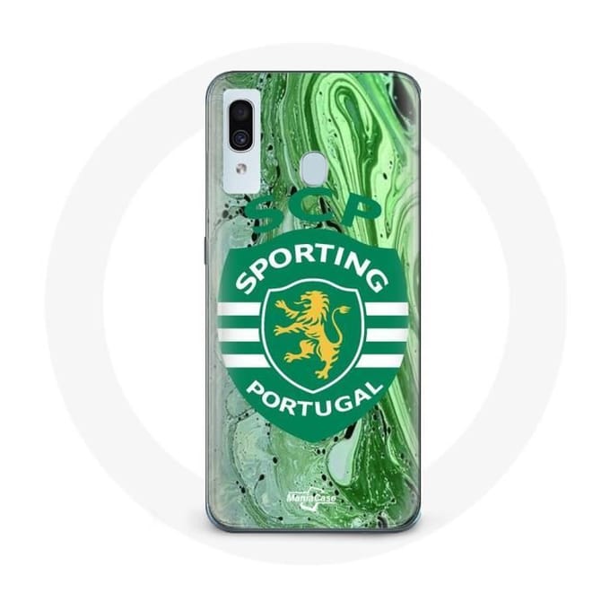 Coque maniacase pour Samsung Galaxy A20 scp sporting portugal fond vert