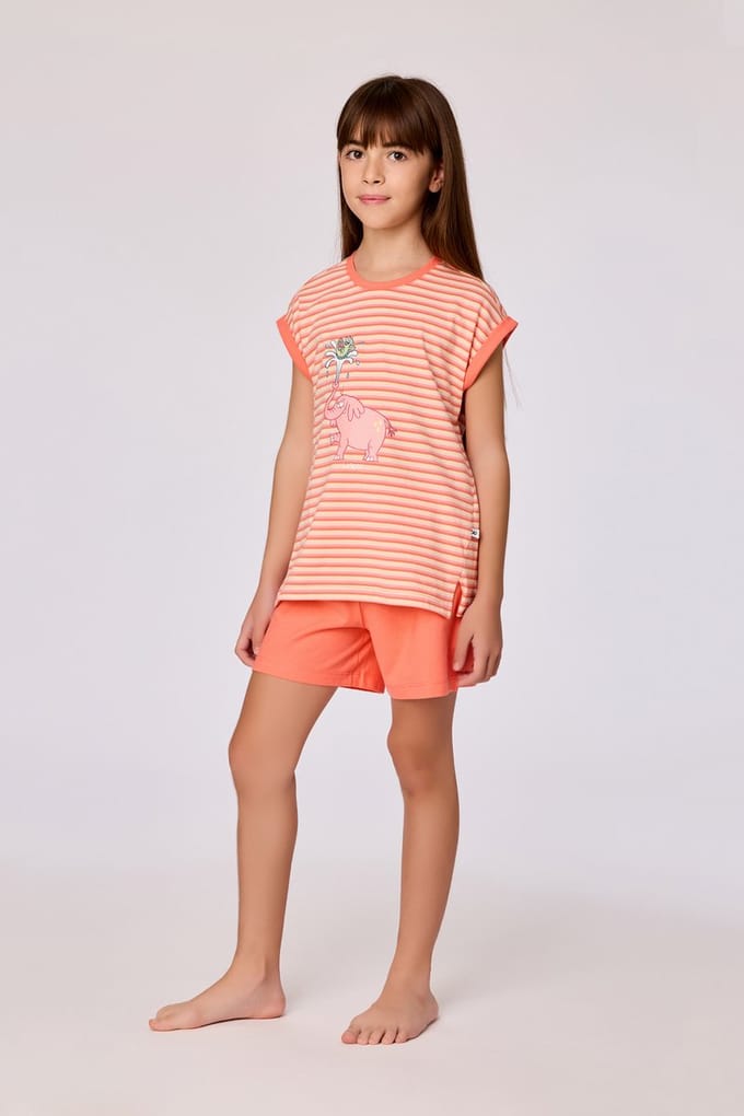 Woody Meisjes-Dames pyjama multicolor streep - maat 086/18M