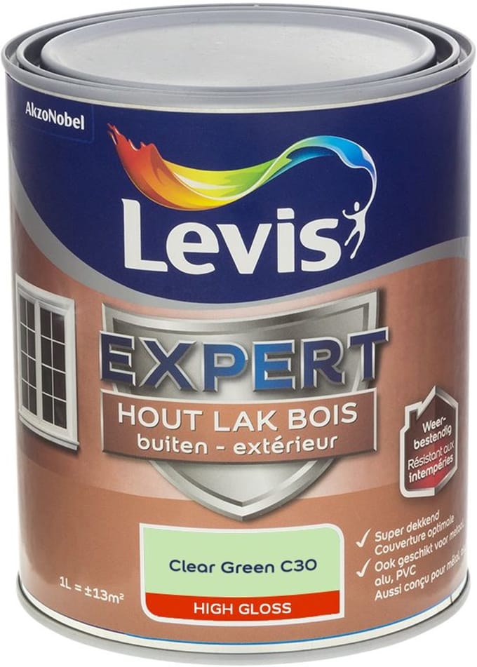 Levis - Expert Hout Lak Buiten High Gloss Mix - Clear Green C30 - Mengverf - 1 L