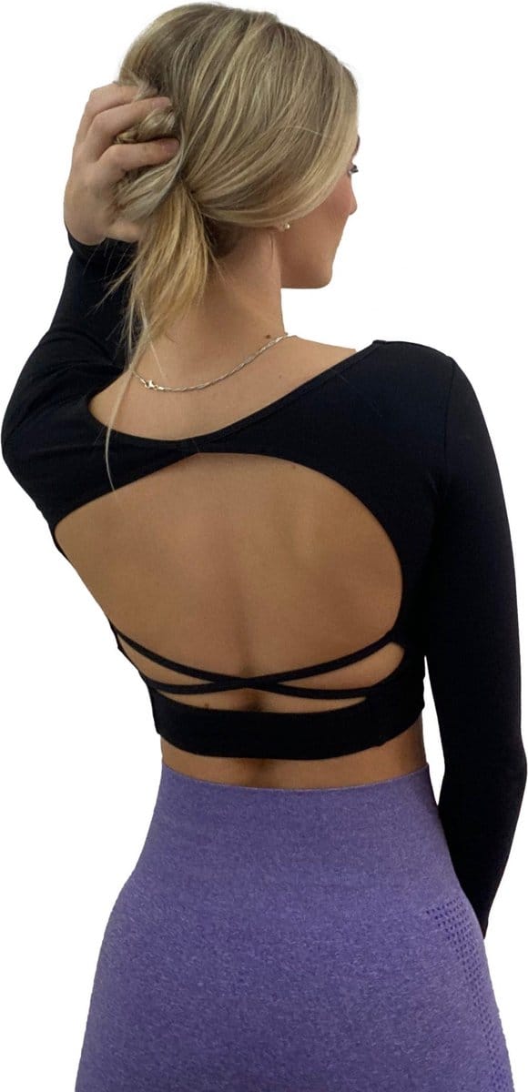 Fittastic Sportswear Backless Top Black (Beschikbaar in verschillende maten)