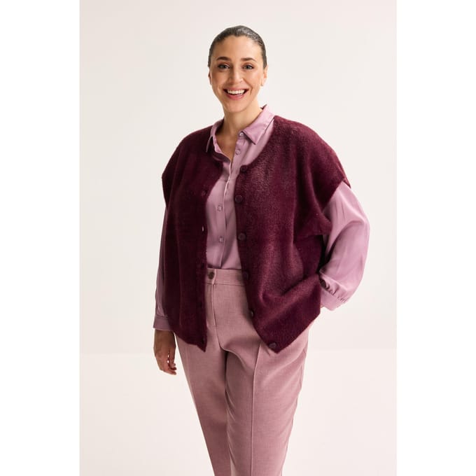 Cardigan Met Kapmouw En Ronde Hals