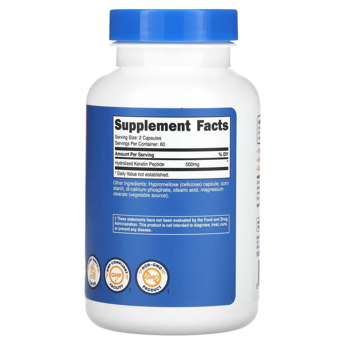 Nutricost, Keratine, 500 mg, 120 capsules (250 mg per capsule)