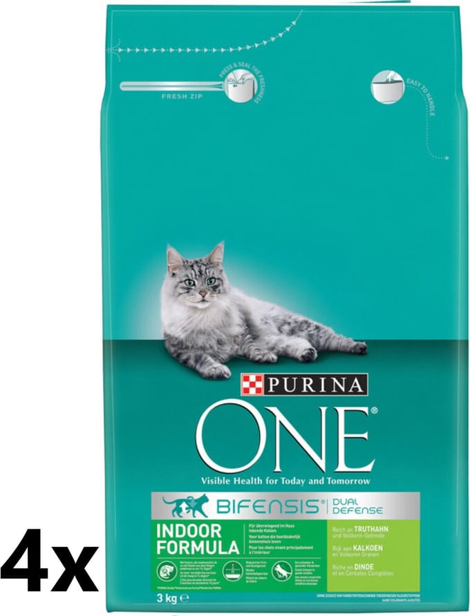 Purina One - Indoor - Kalkoen - 4x3kg