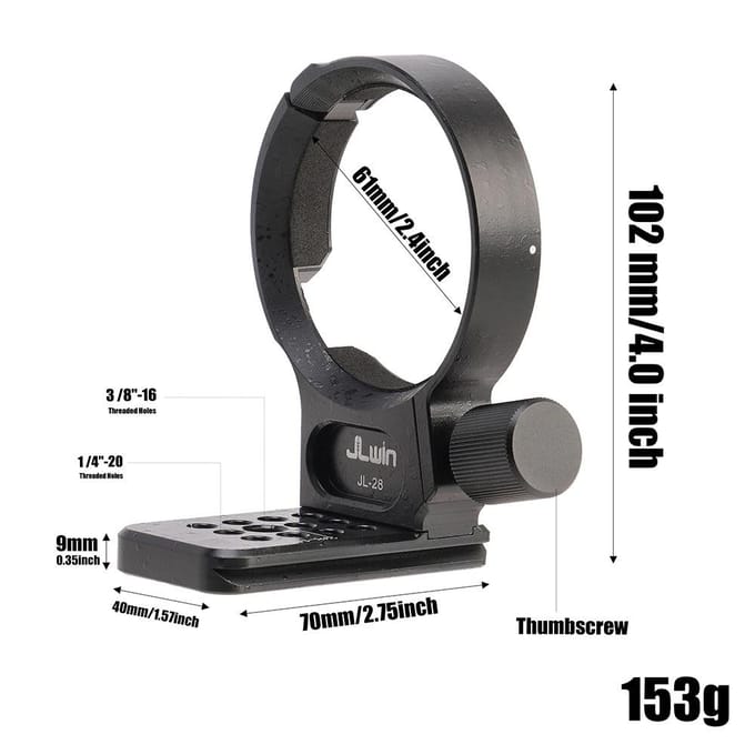 JLwin Camera Lens Statief Mount Ring Lenskraag Vervanging voor Sony FE 24-105mm/ E PZ 18-105mm/ FE zwart