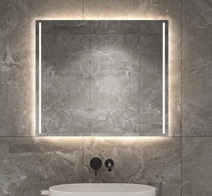 Schaere - Badkamerspiegel - LED Verlichting - Spiegel Verwarming - Touch Sensor - Dimfunctie - 80x60 cm