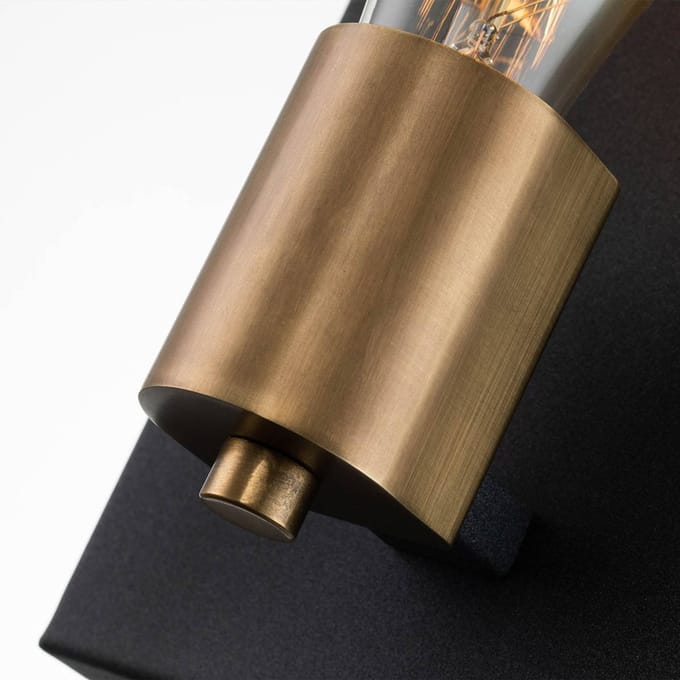 Hinkley LED Wandlamp Silas | 1X E27 Max 60W | Aged Zinc & Heritage Brass