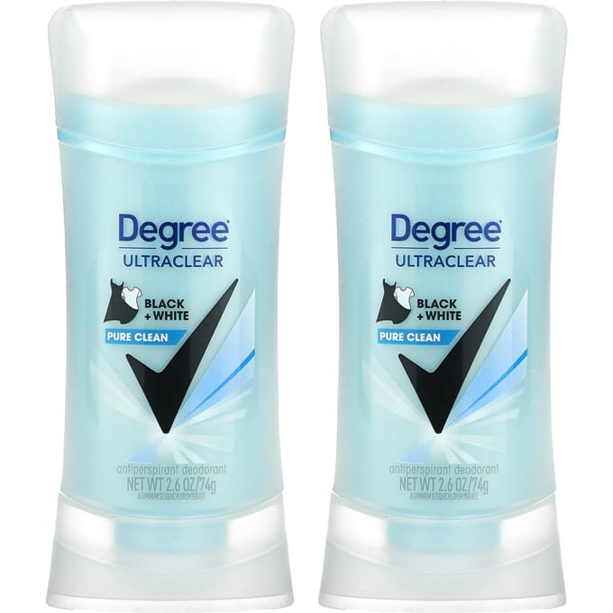 Ultraclear, Zwart & Wit, Antitranspirant Deodorant, 2-pack, 74G (2.6oz) Elk white