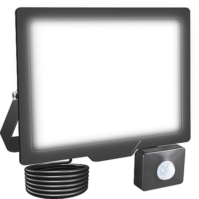 50W LED-schijnwerper met Bewegingssensor - 5000lm Waterdichte Buitenverlichting voor Tuin en Patio