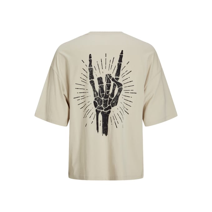 Jack & Jones - Heren Tee SS Charge Oversize Fit Tee - Beige - Maat L