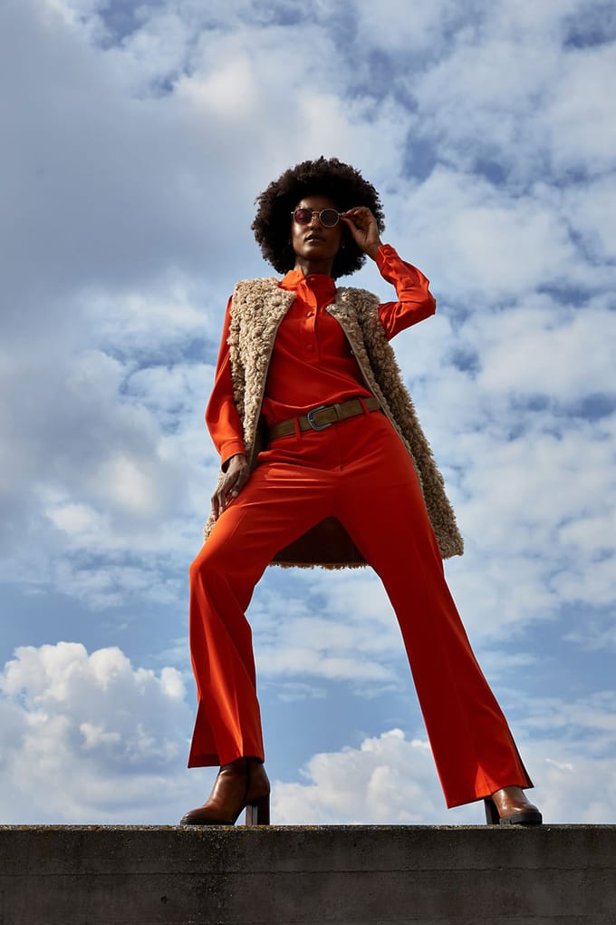 River Woods Orange Classic Pants With Side Slit Taglia: 44 | Pantaloni Outlet | Donna | Arancione