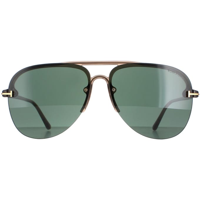 Tom Ford Terry 02 FT1004 45N glanzende lichtbruin groene zonnebril