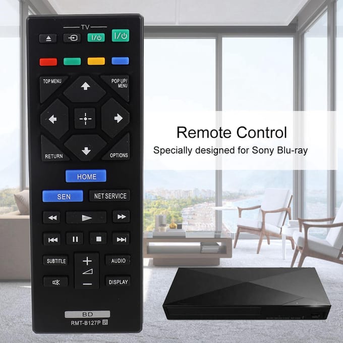 Télécommande pour Blu Ray RMT-B127PBDP S3200BDP S4200BDP S5200 Remplacement black
