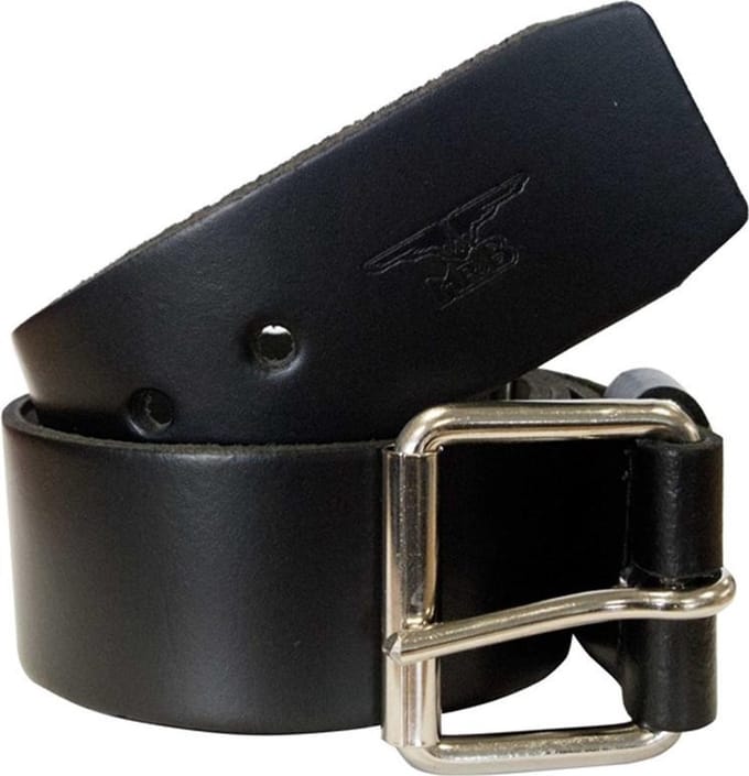Mister B leren riem 5 cm breed  - 85 cm lang - Medium - zwart
