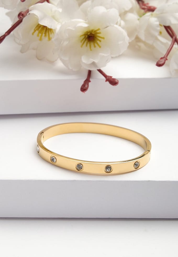 AVANT-GARDE PARIS Diva Bangle - Sleek Goud - Diameter 5.8cm - Slip-on ontwerp met rosegouden plating
