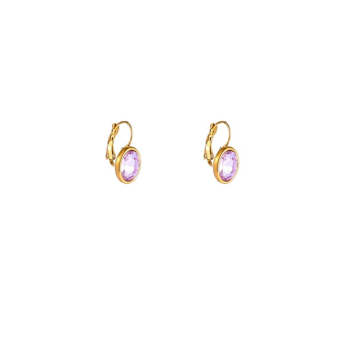 Go Dutch Label Oorhangers French Hook Oval Lilac