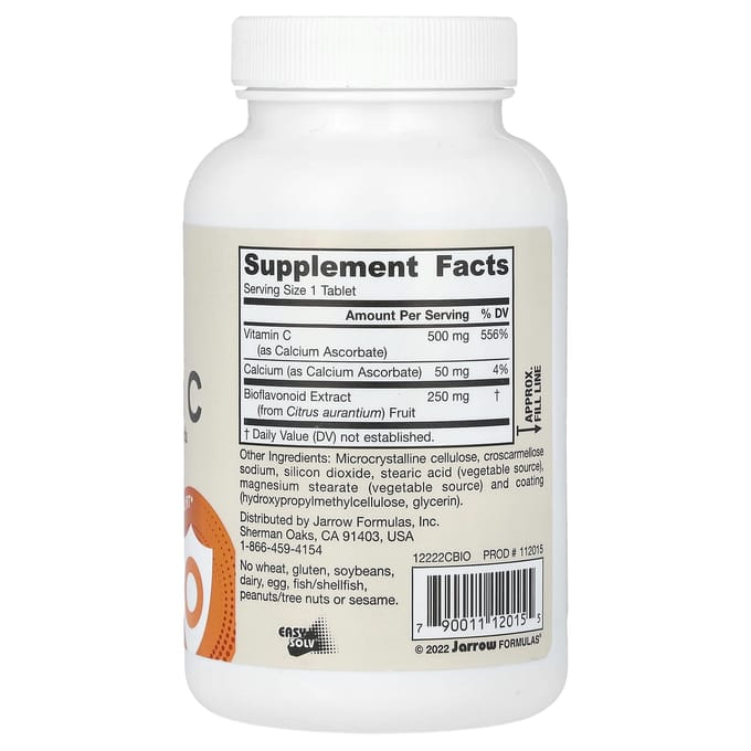 Jarrow Formulas, Vegan Gebufferde Vitamine C + Citrus Bioflavonoïden, 100 Tabletten
