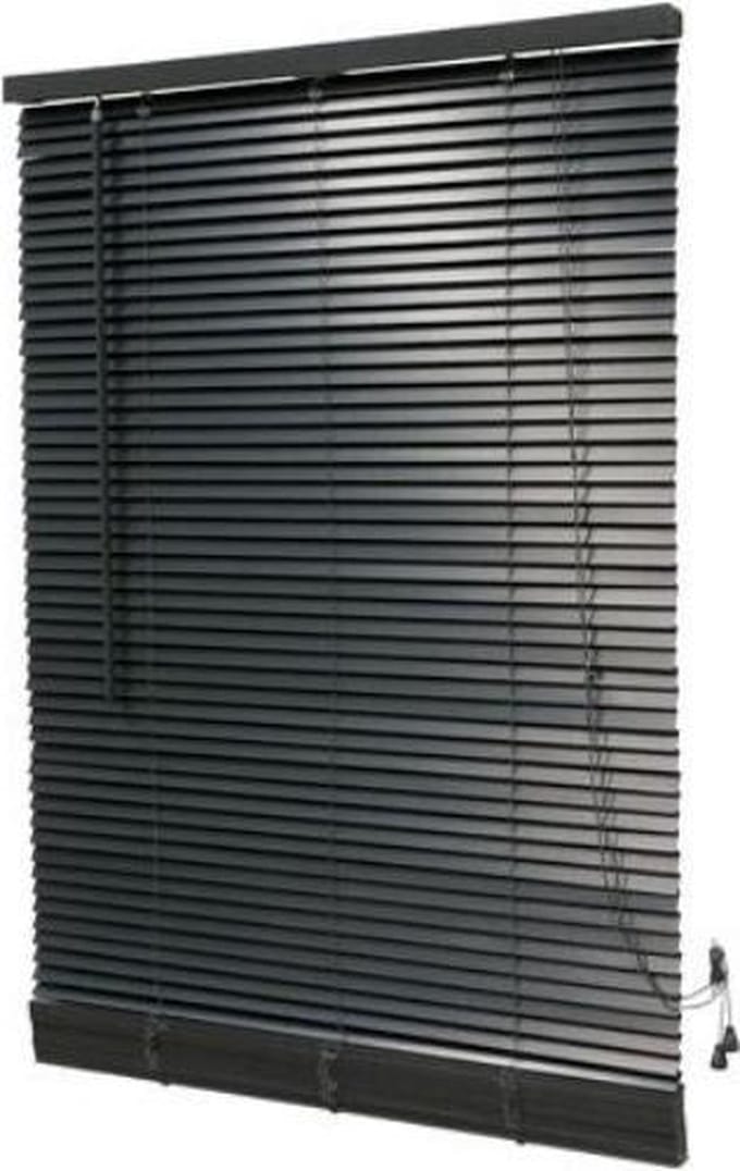 Timlux - Houten Jaloezie - 25 mm - Donkergrijs - 130x175cm