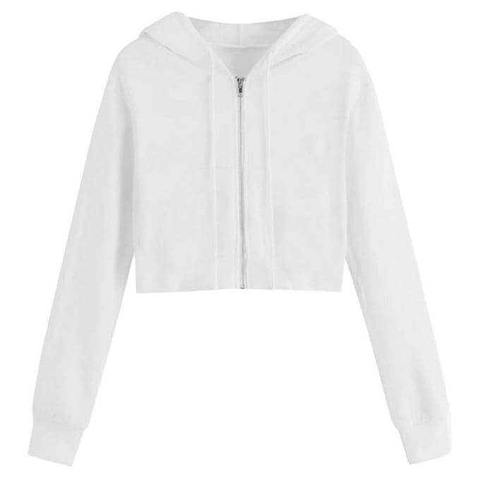 Miso Dames/Dames Relaxed Fit Crop Hoodie (Wit)