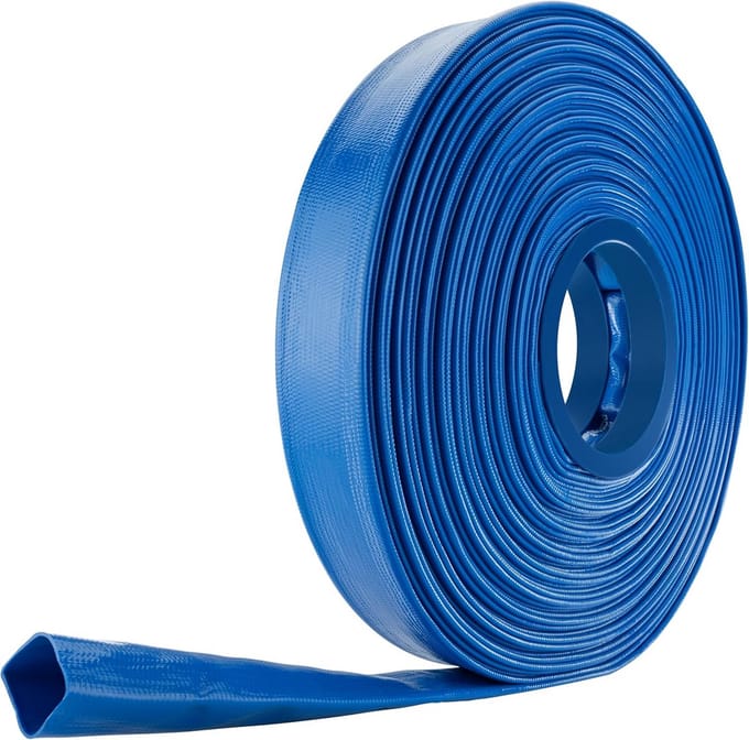 PVC platte slang - Constructie slang - Water transporteren - Flexibel en oprolbaar - 40 meter - Blauw