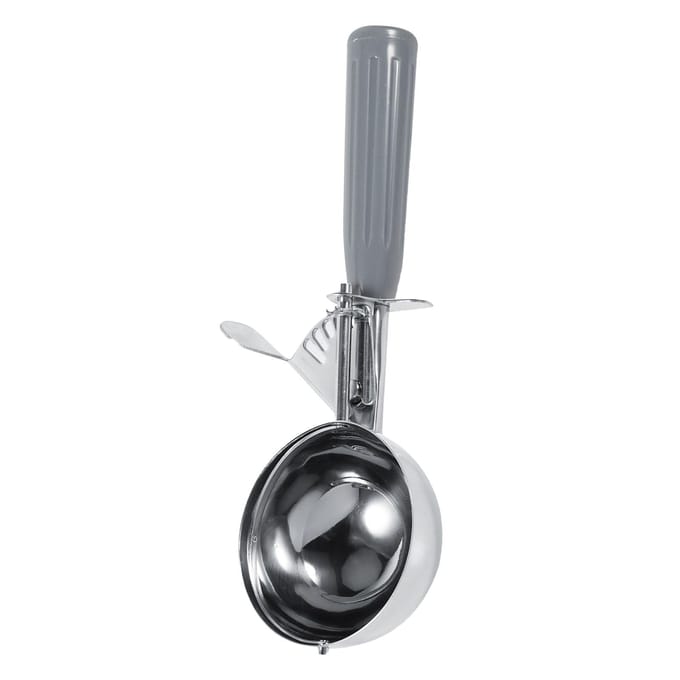 Cuillère à glace pratique en acier inoxydable avec manche en plastique (7.2cm) gray