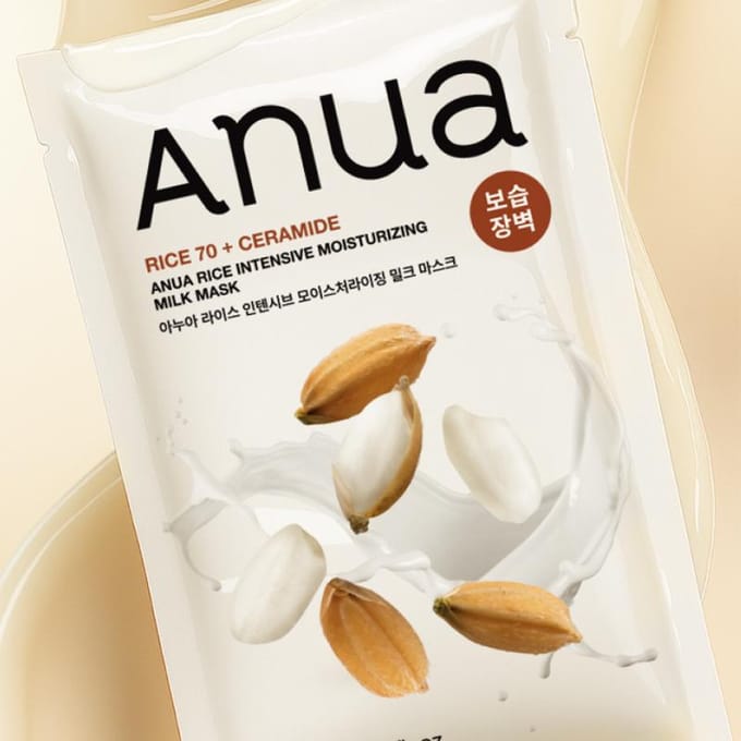 [Anua] Intensief Hydraterend Melkmasker met Rijst 25ml*10ST white