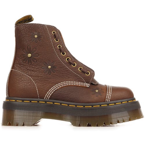 Dr Martens Sinclair Flower Grizzly donkerbruine leren laarzen